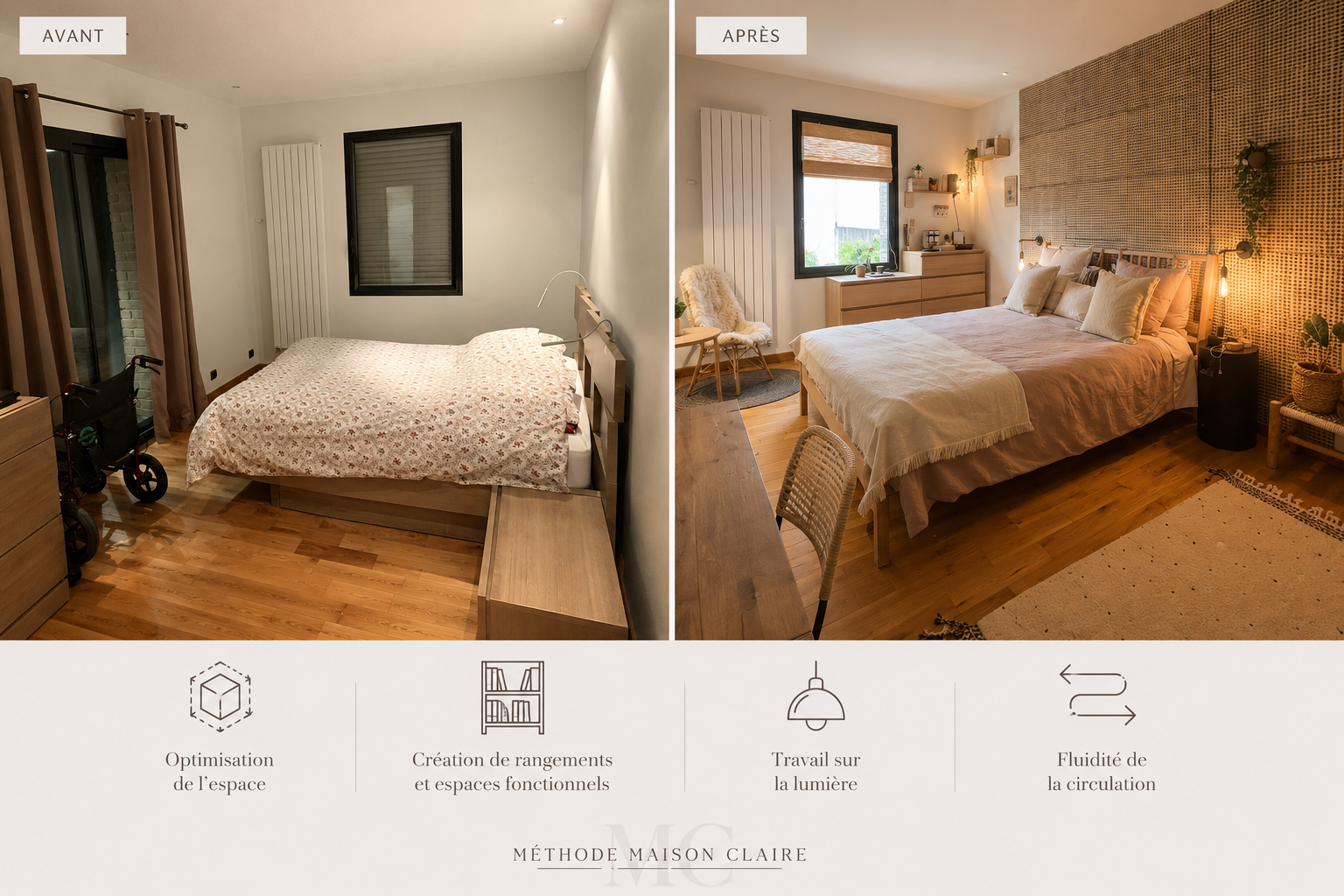 Avant — chambre avant intervention Maison Claire