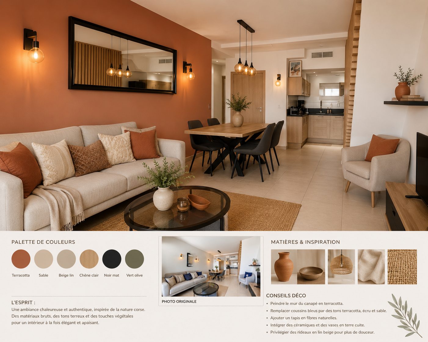 Salon terracotta — conseil Maison Claire