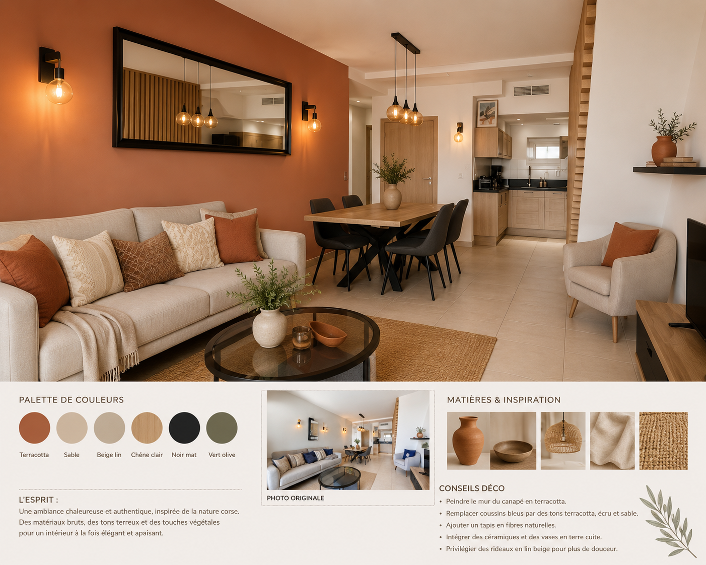 Salon terracotta — conseil Maison Claire