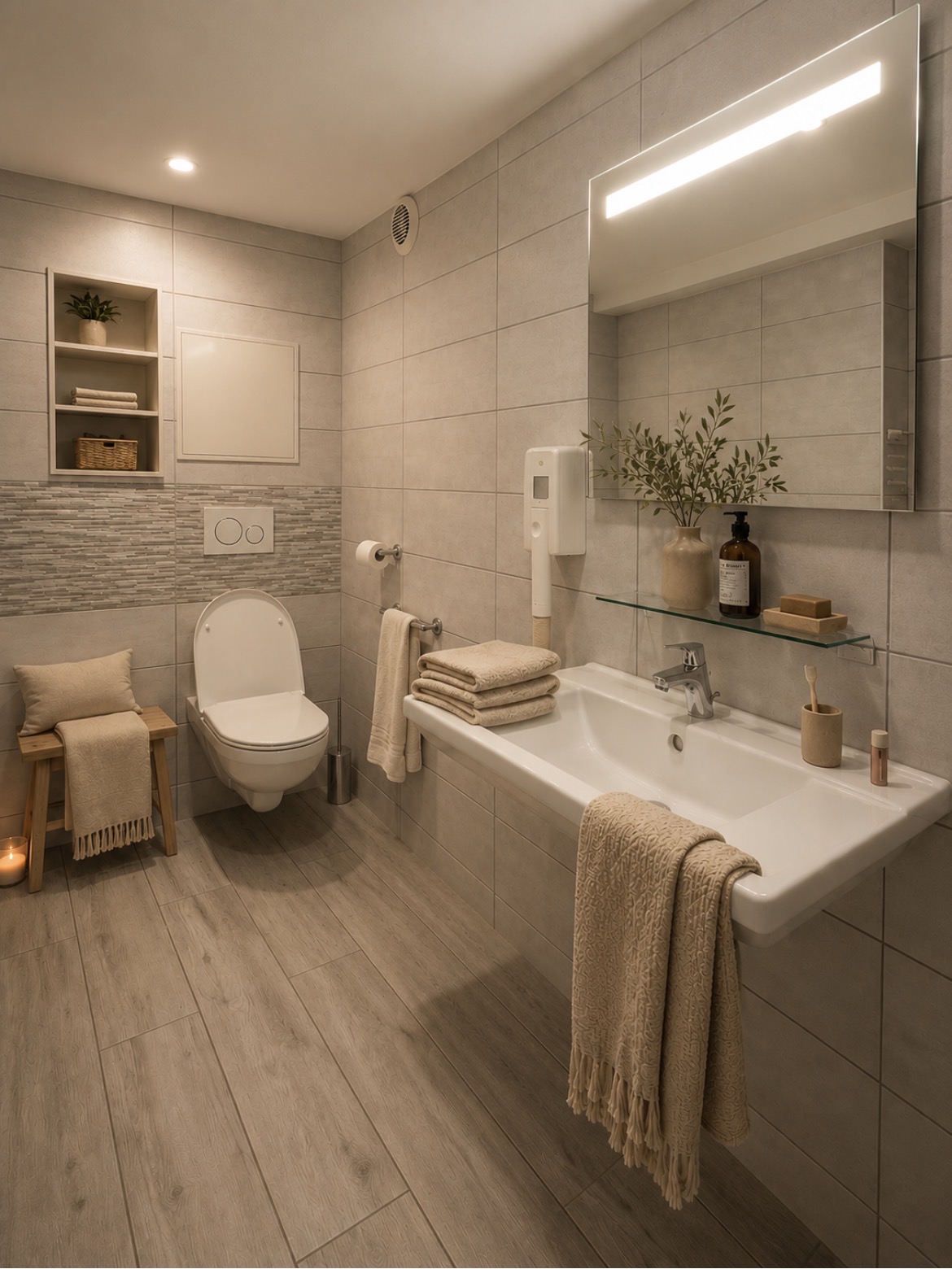 Salle de bain après — transformation Maison Claire